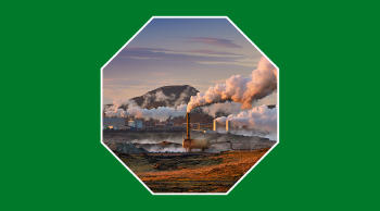 Central geotérmica generando energía