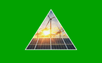 Turbinas eólicas y paneles solares, energía limpia y renovable