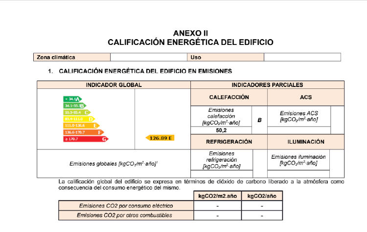 Anexo II Calificación energética del edificio Anexo II Calificación energética del edificio