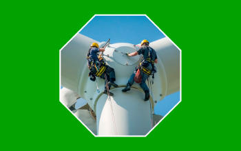 Molino de viento, energía renovable y sostenible.