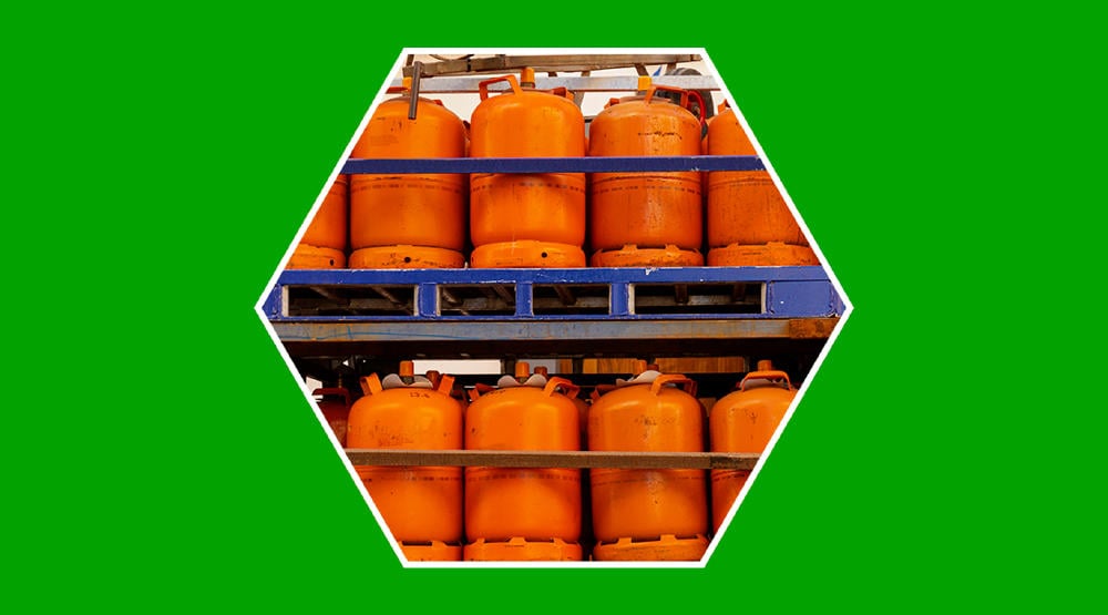 Bombona de butano como fuente de energía