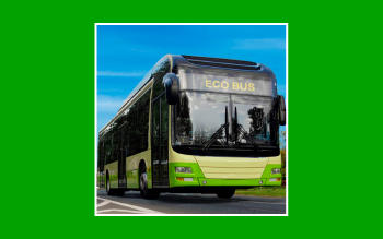 Autobús eléctrico en una ciudad sostenible